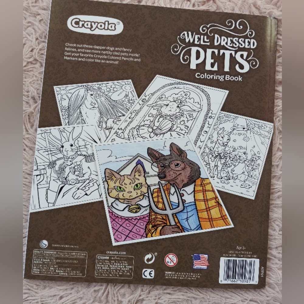 The GOAT dressed pets adult Coloring book by Crayola! EPIC art!!! New unused! - Picture 2 of 7